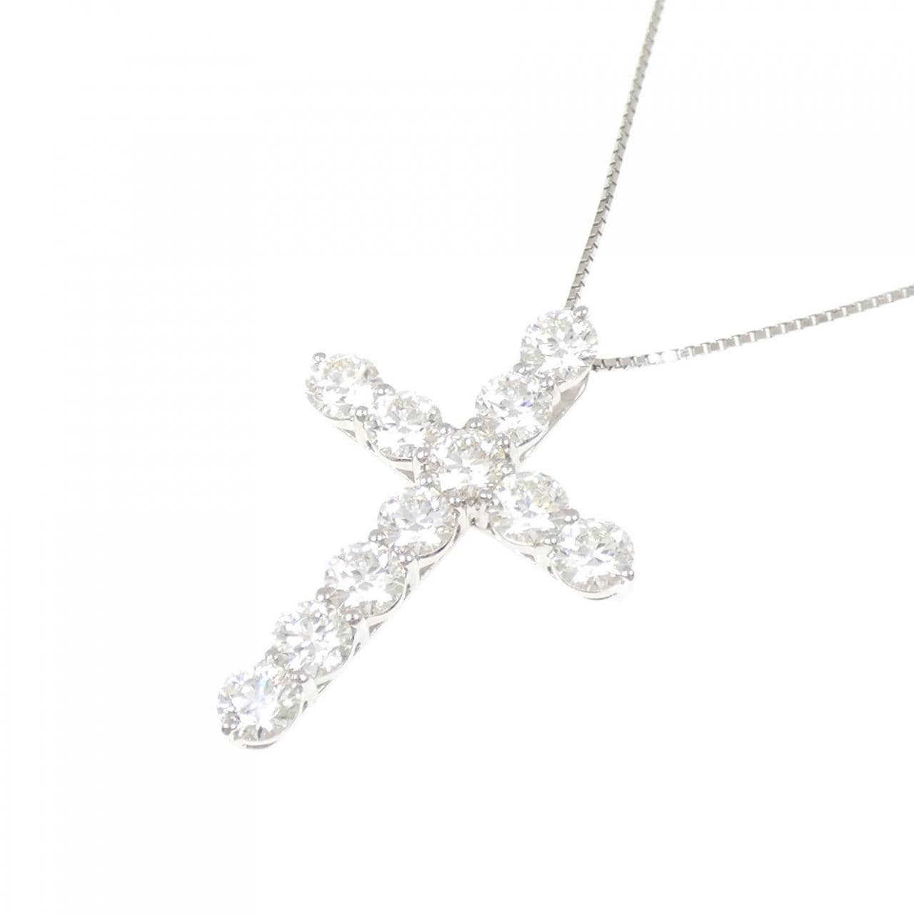 PT900/PT850 クロス ダイヤモンド ネックレス 3.064CT