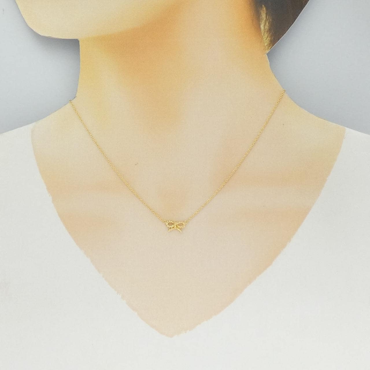 K18YG リボン ネックレス