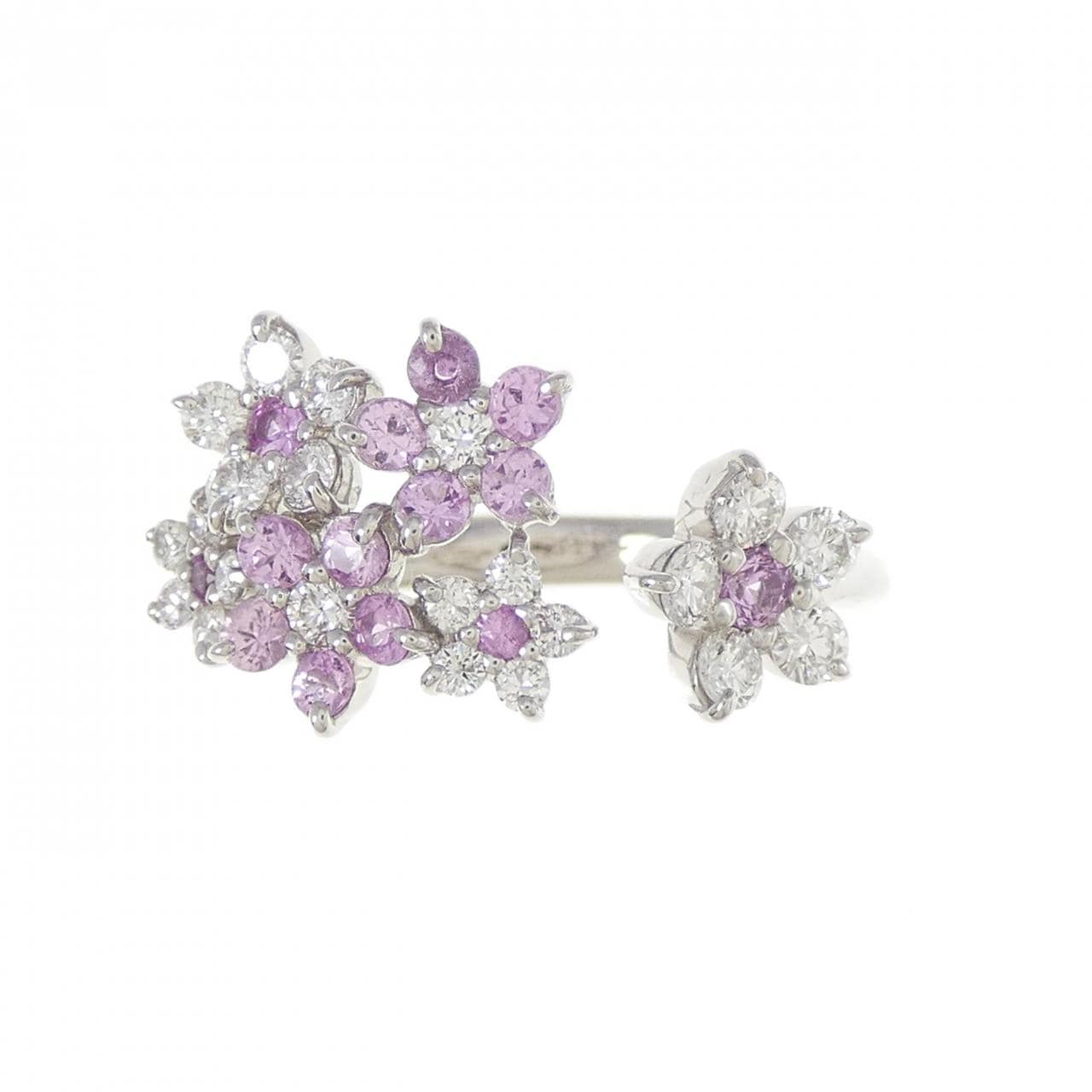 PT フラワー サファイヤ リング 0.56CT