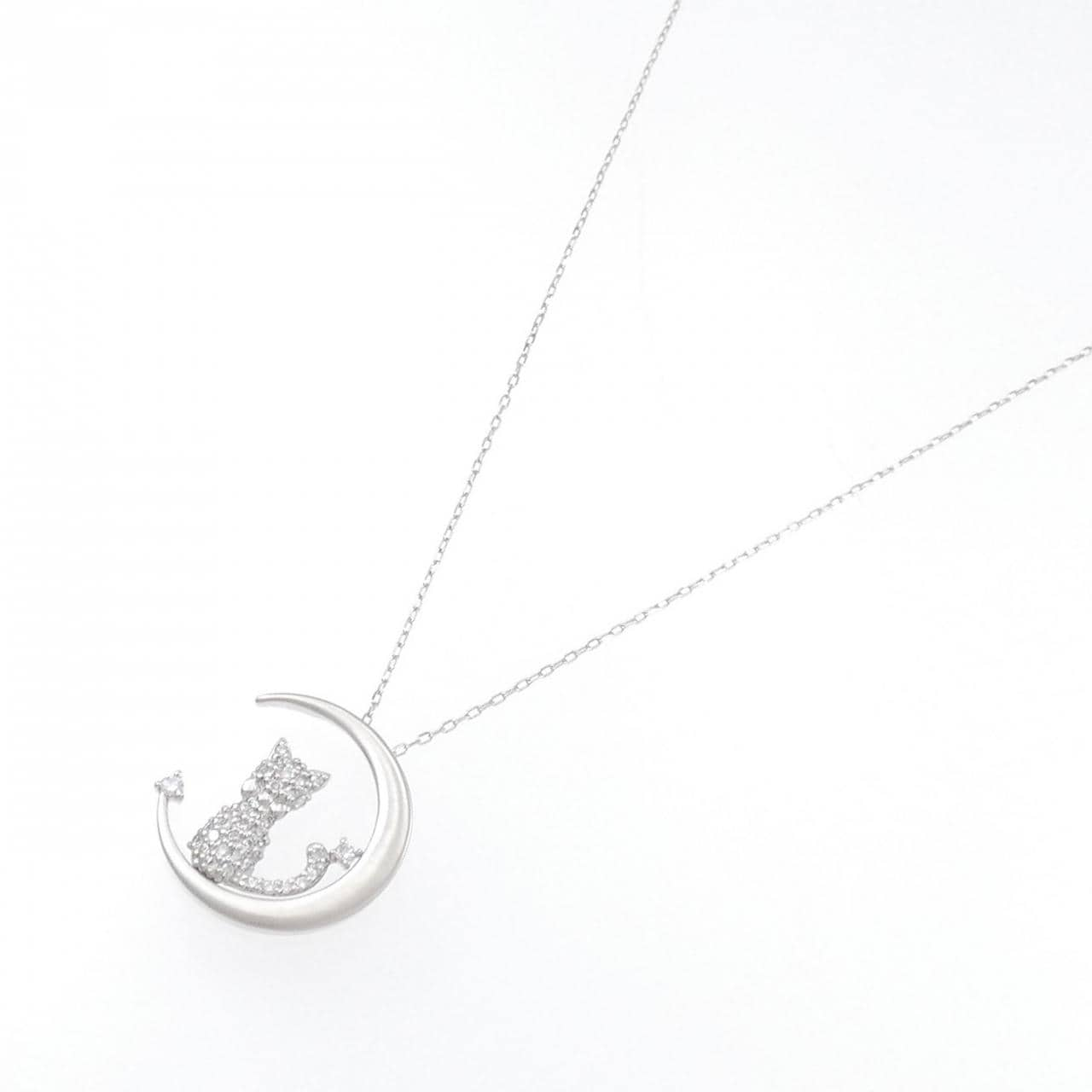 [BRAND NEW] PT Cat x Moon Diamond Necklace 0.20CT