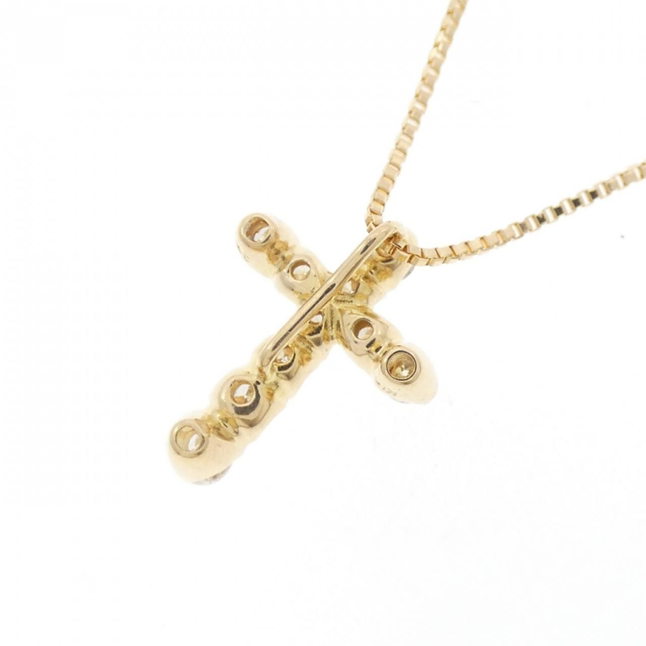 K18YG クロス ダイヤモンド ネックレス 0.20CT