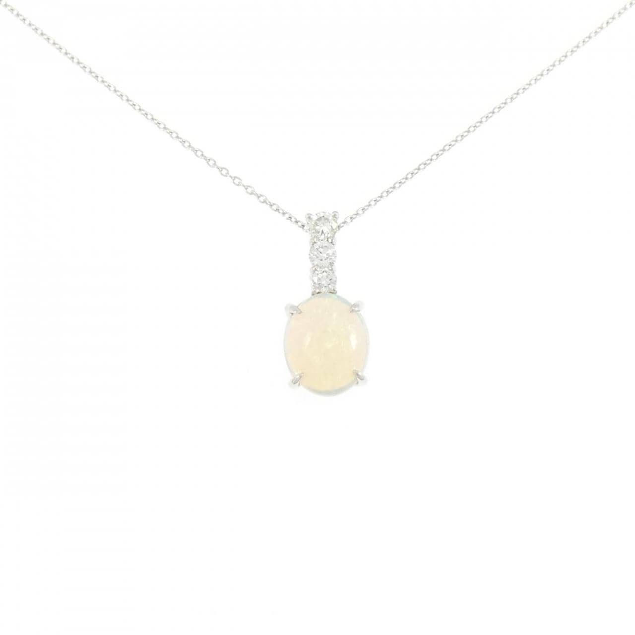 K18WG オパール ネックレス 1.33CT
