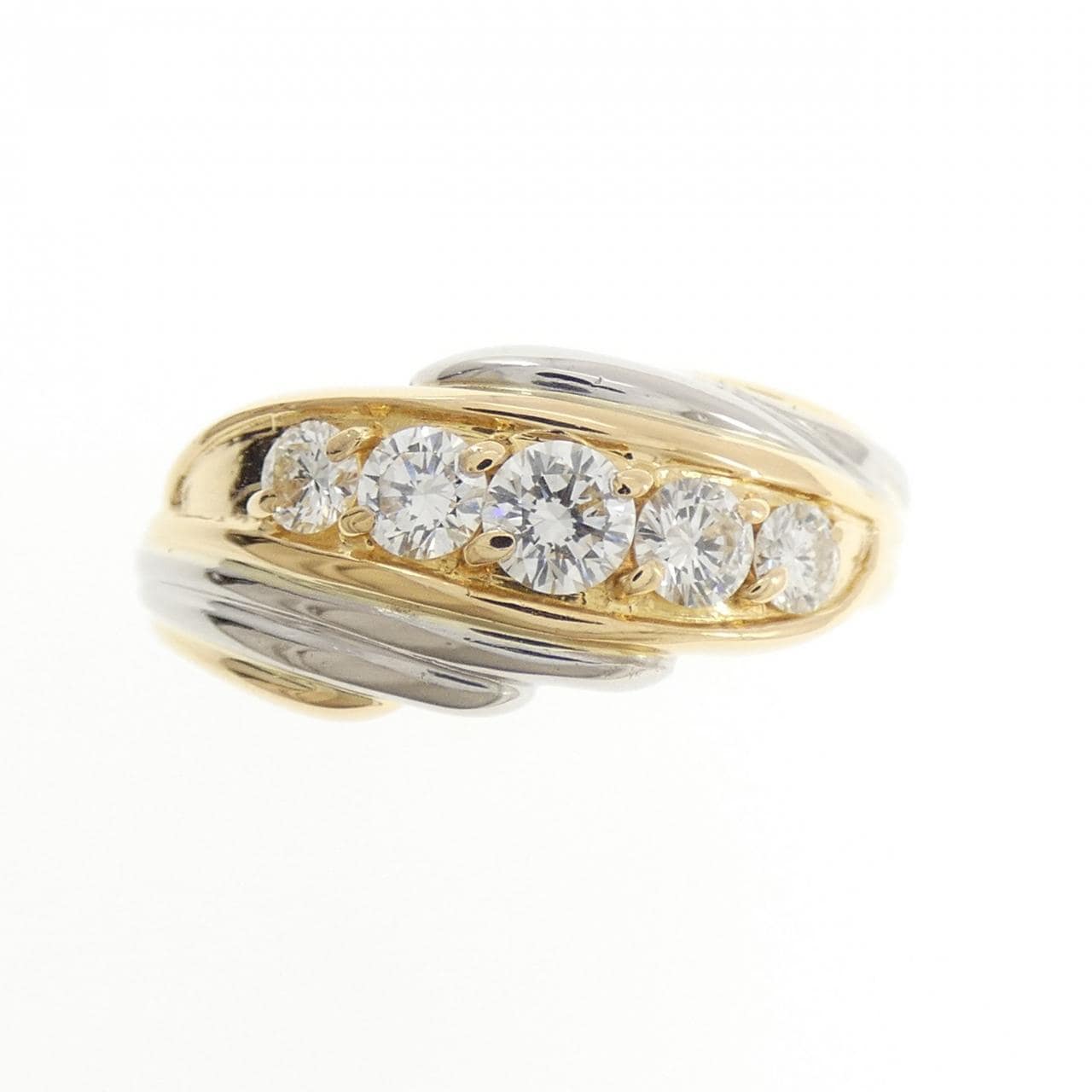 K18YG/PT900 ダイヤモンド リング 0.50CT