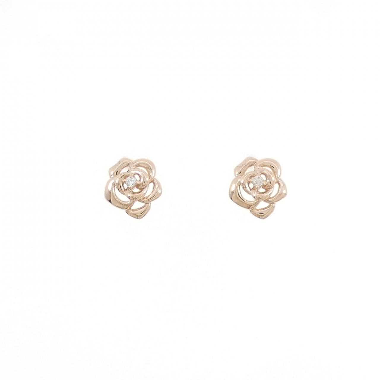 K10PG ローズ ダイヤモンド ピアス