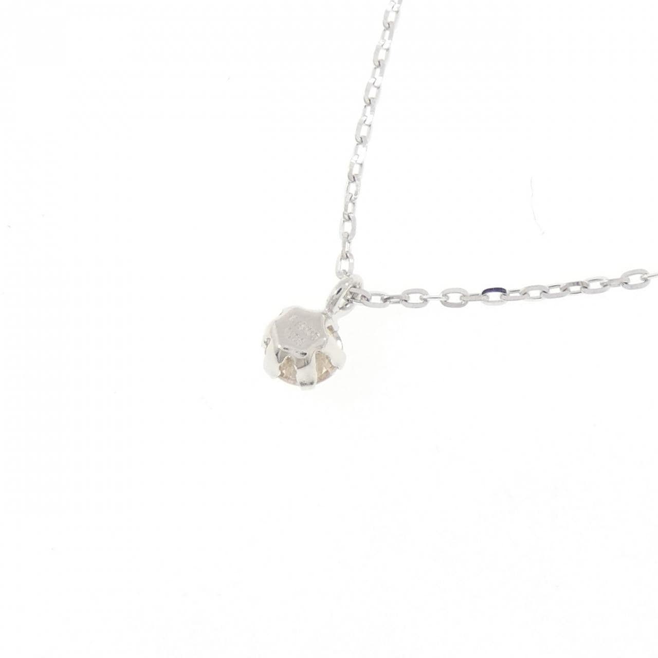 K18WG ソリティア ダイヤモンド ネックレス 0.08CT
