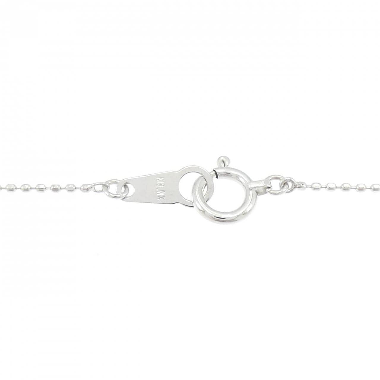 K18WG フラワー ダイヤモンド ネックレス 0.40CT