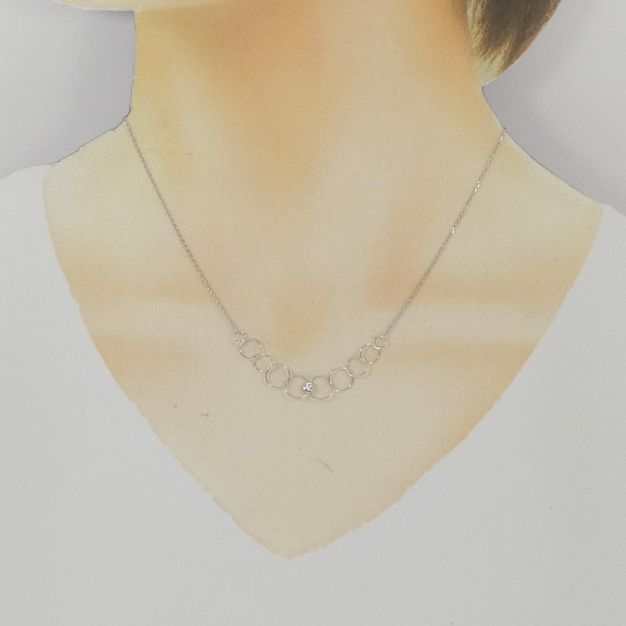 K18WG ダイヤモンド ネックレス 0.06CT