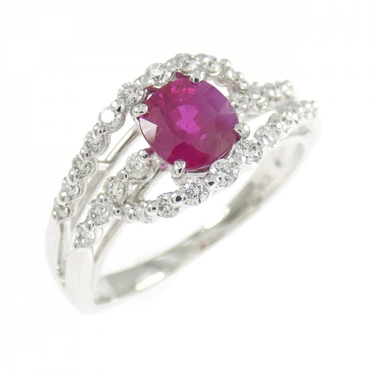 K18WG ルビー リング 1.02CT