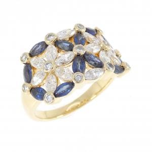 K18YG サファイヤ リング 1.39CT