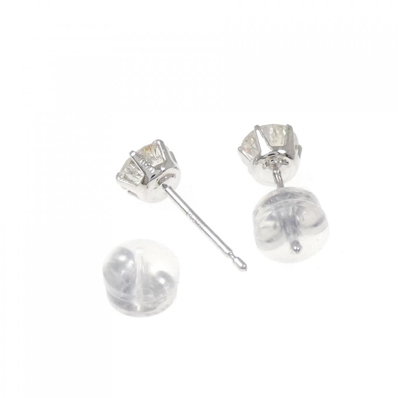 PT900 ソリティア ダイヤモンド ピアス 1.00CT