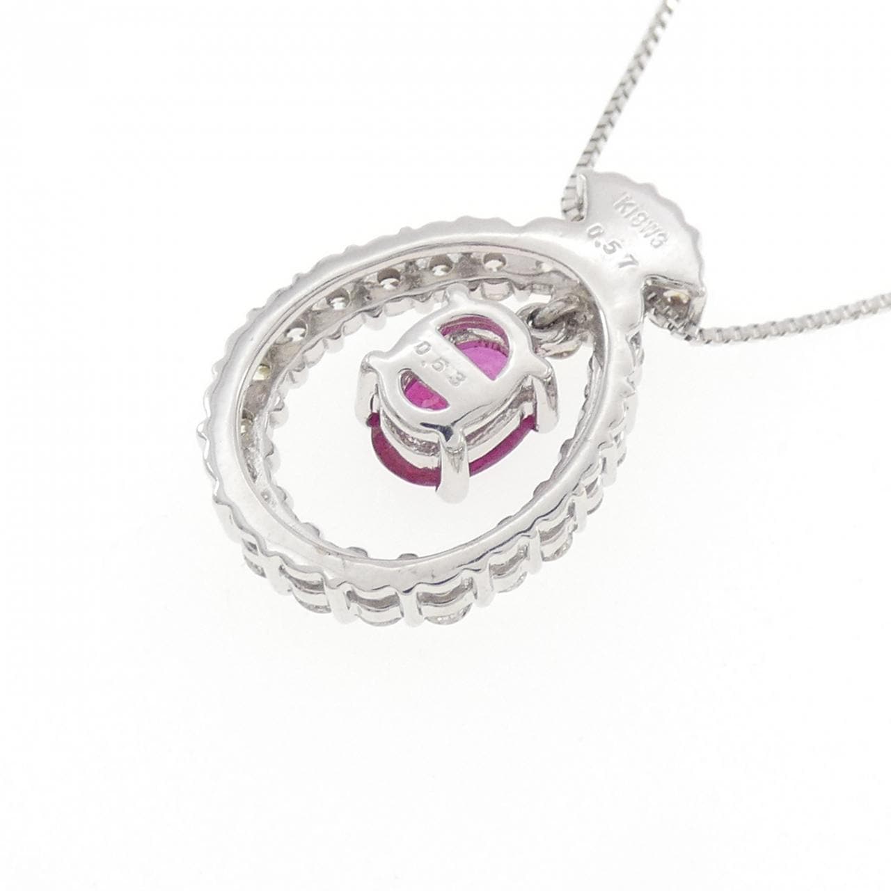 K18WG ルビー ネックレス 0.63CT