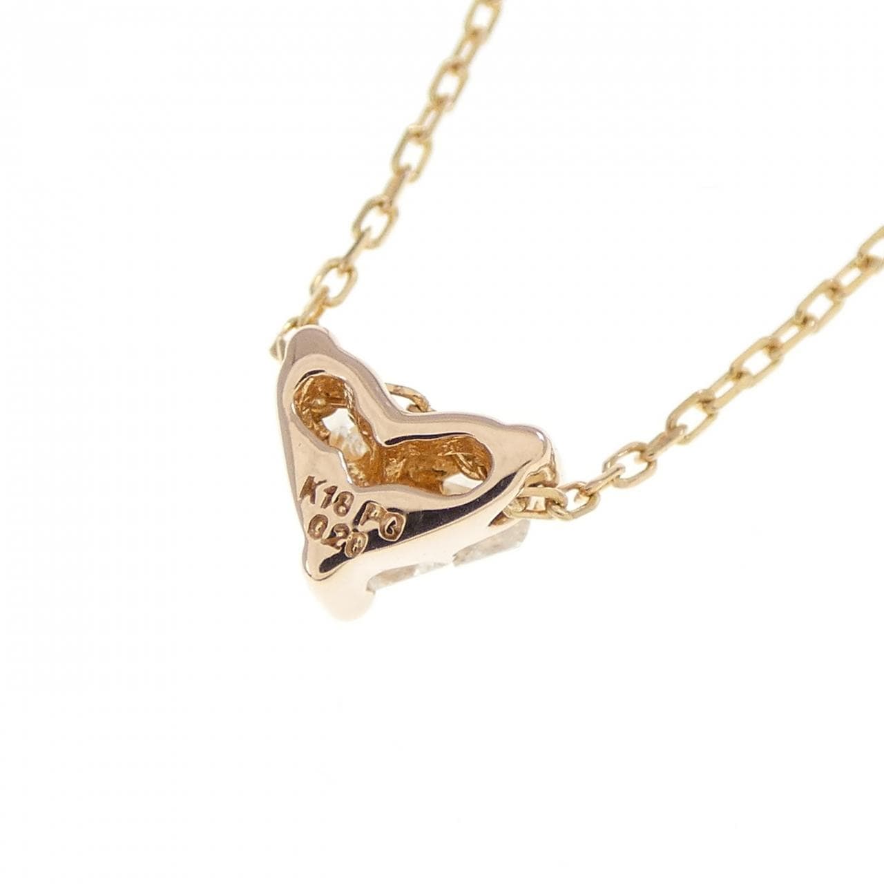 K18PG/K18YG ハート ダイヤモンド ネックレス 0.20CT