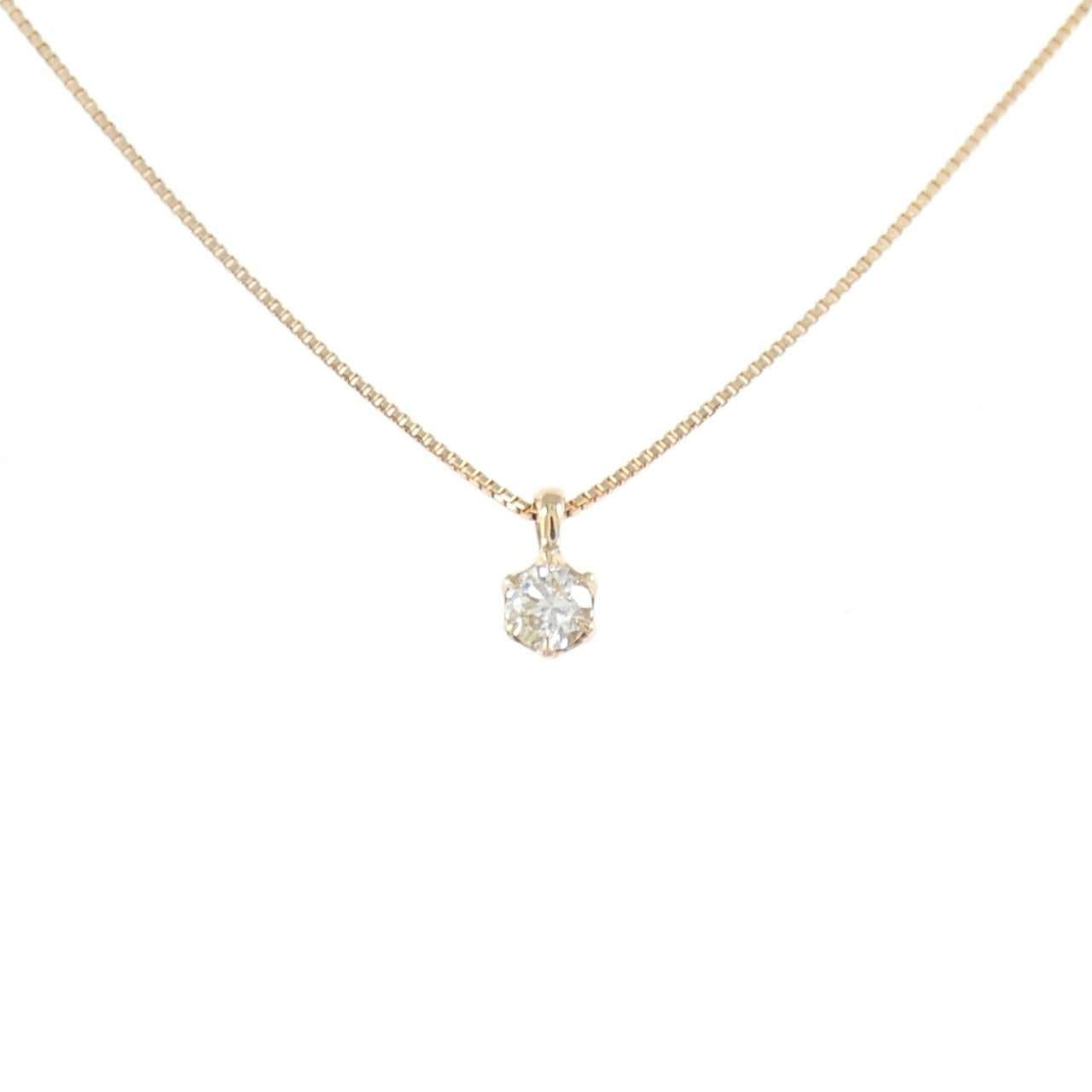 K18PG ソリティア ダイヤモンド ネックレス 0.10CT