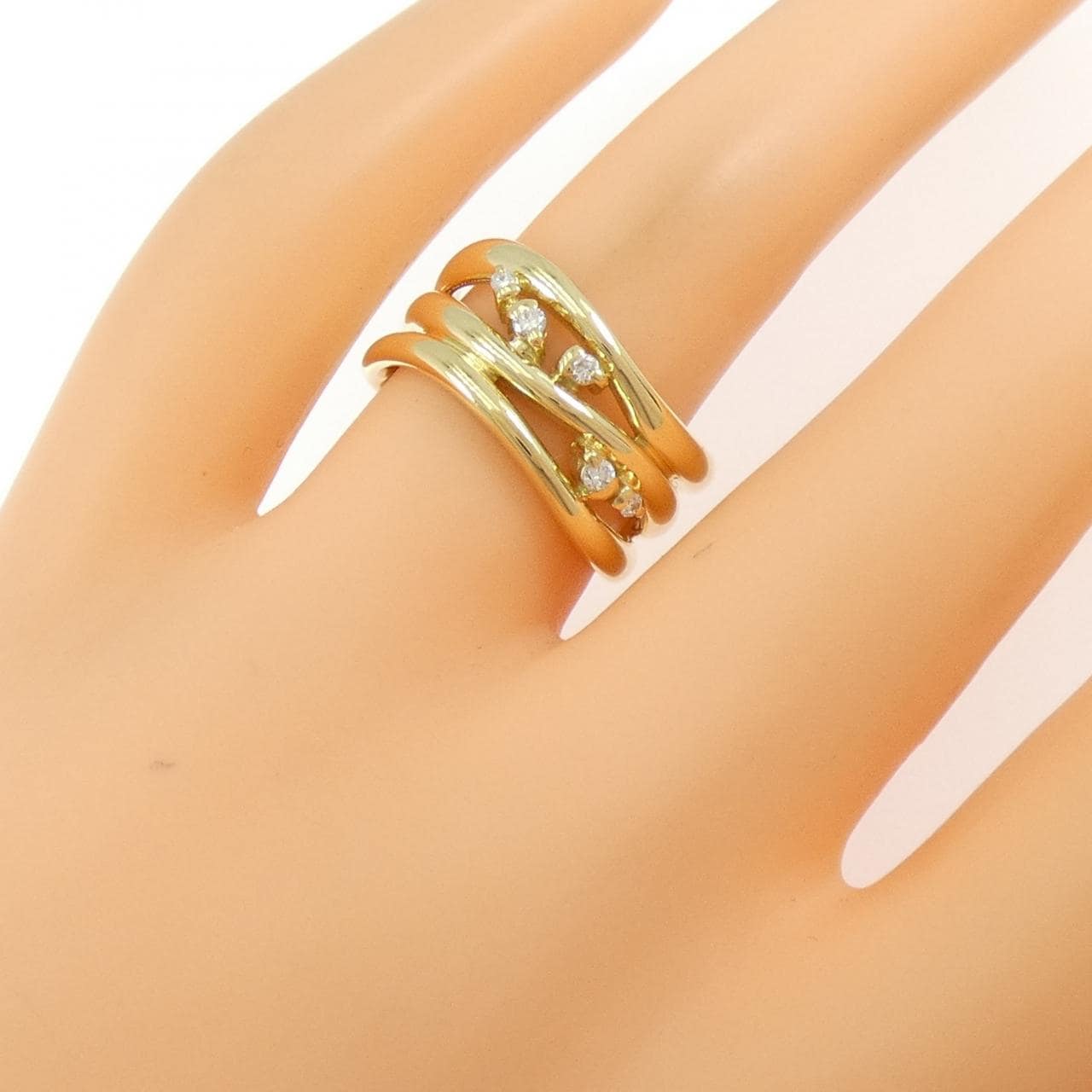 K18YG ダイヤモンド リング 0.09CT