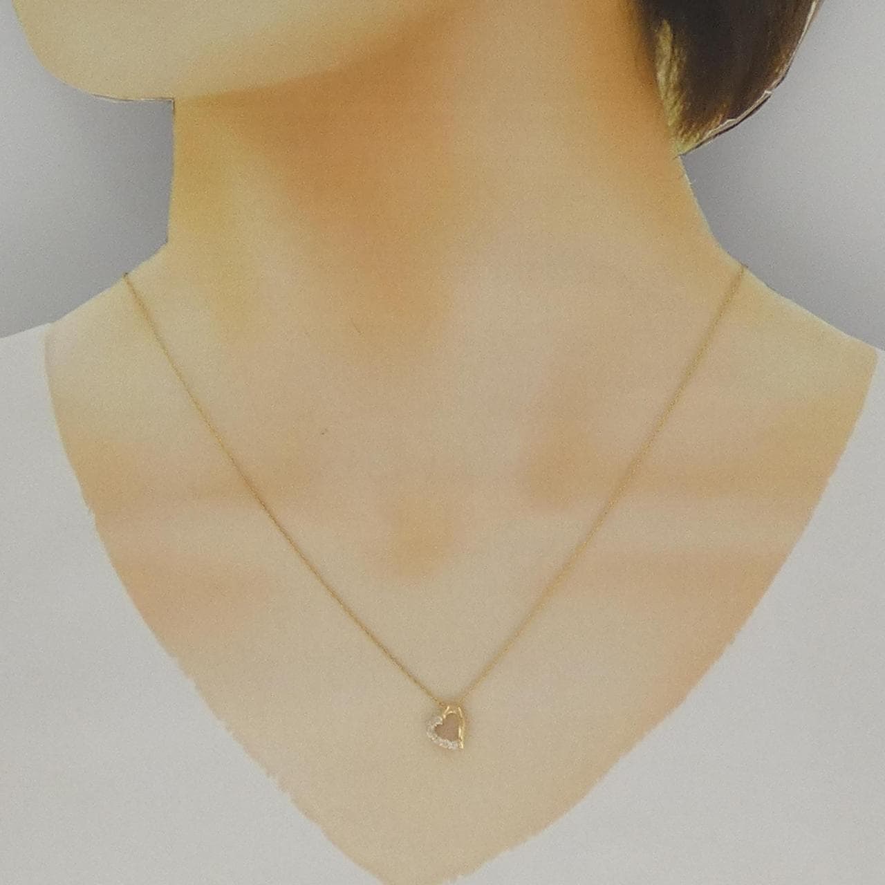 K18YG ハート ダイヤモンド ネックレス 0.10CT