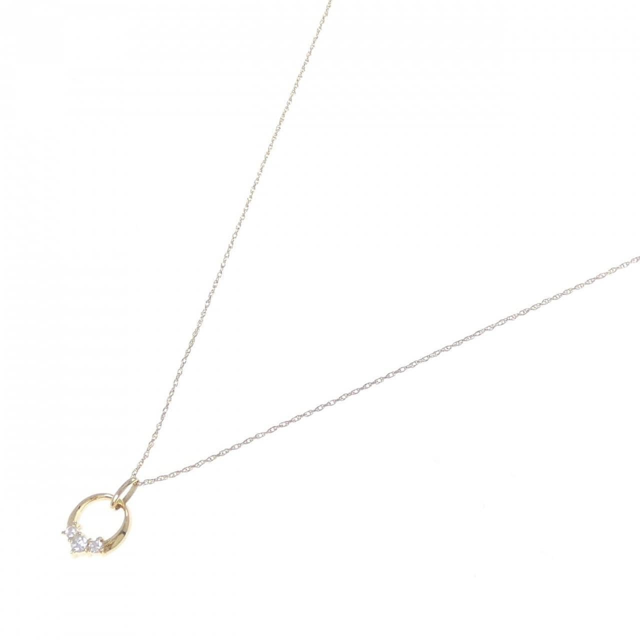 K18YG/750YG ダイヤモンド ネックレス 0.11CT