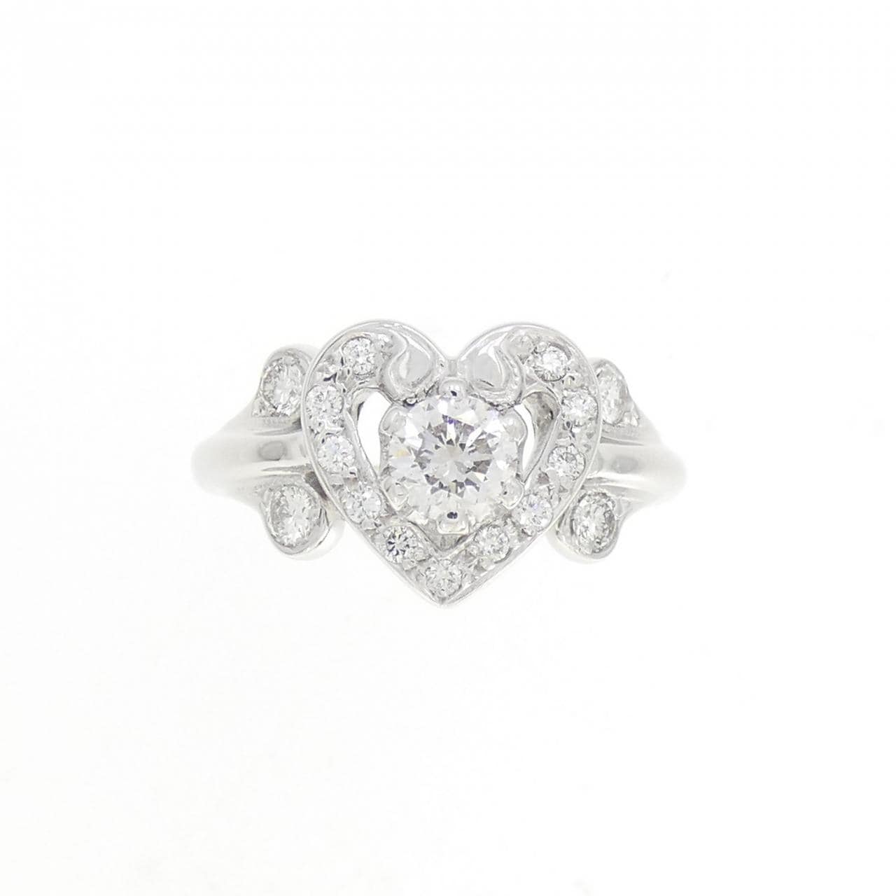 K18WG ハート ダイヤモンド リング 0.348CT
