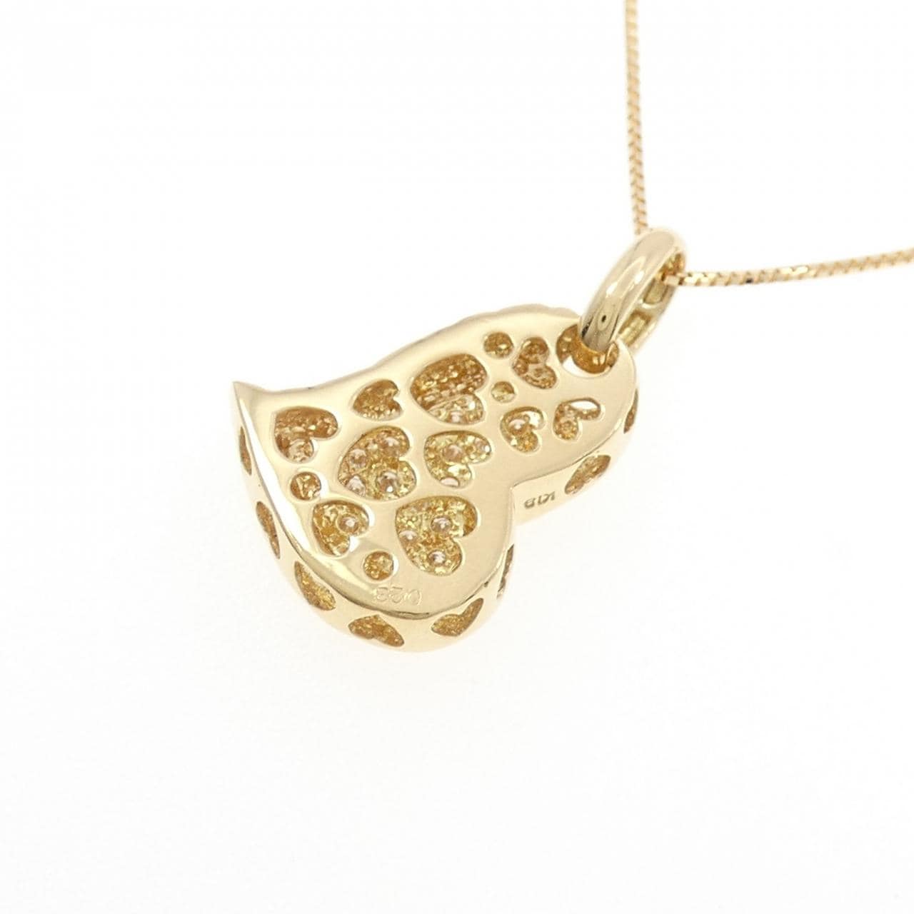 K18YG ハート ダイヤモンド ネックレス 0.23CT