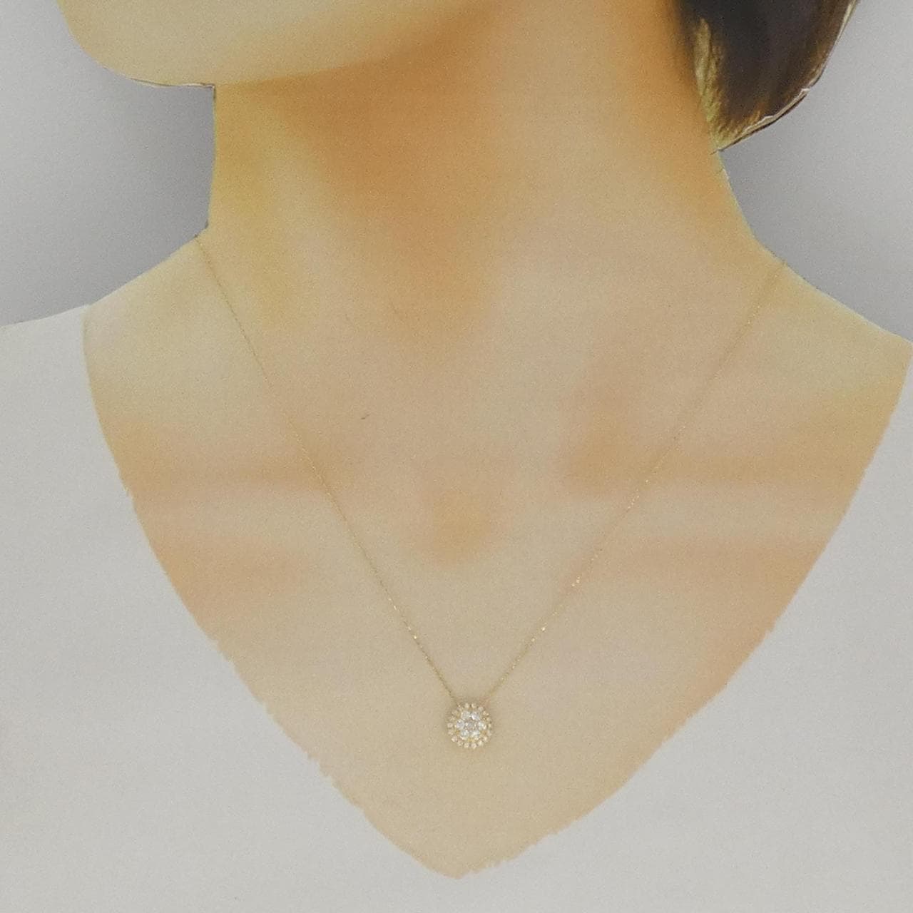 【リメイク】K18YG ダイヤモンド ネックレス 0.10CT