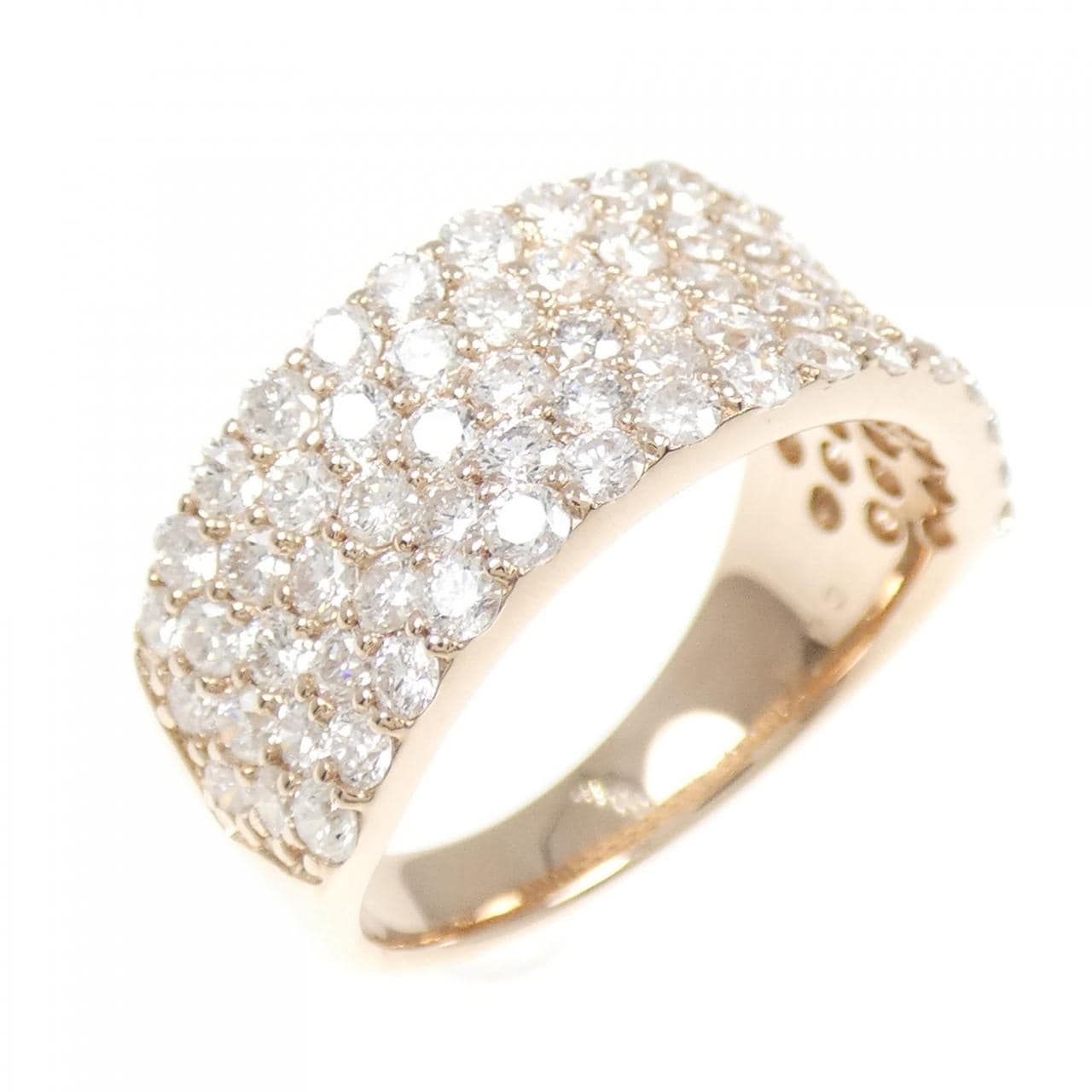 K18PG パヴェ ダイヤモンド リング 2.10CT