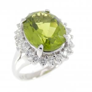 PT900 ペリドット リング 4.04CT