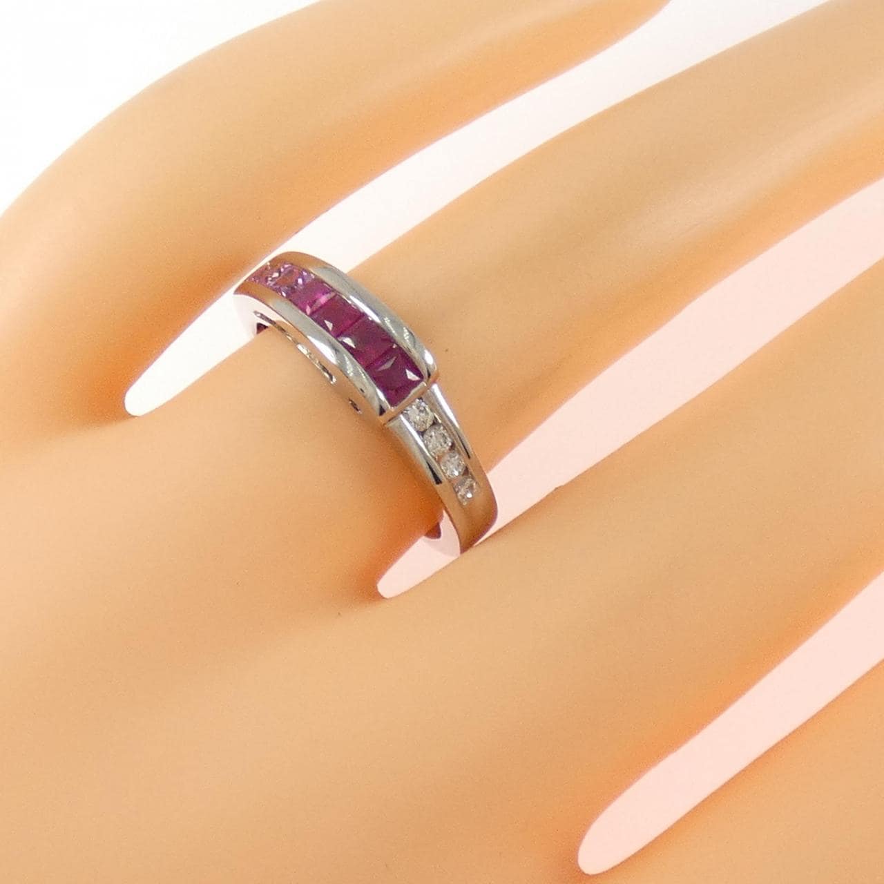 K18WG カラーストーン リング 0.70CT