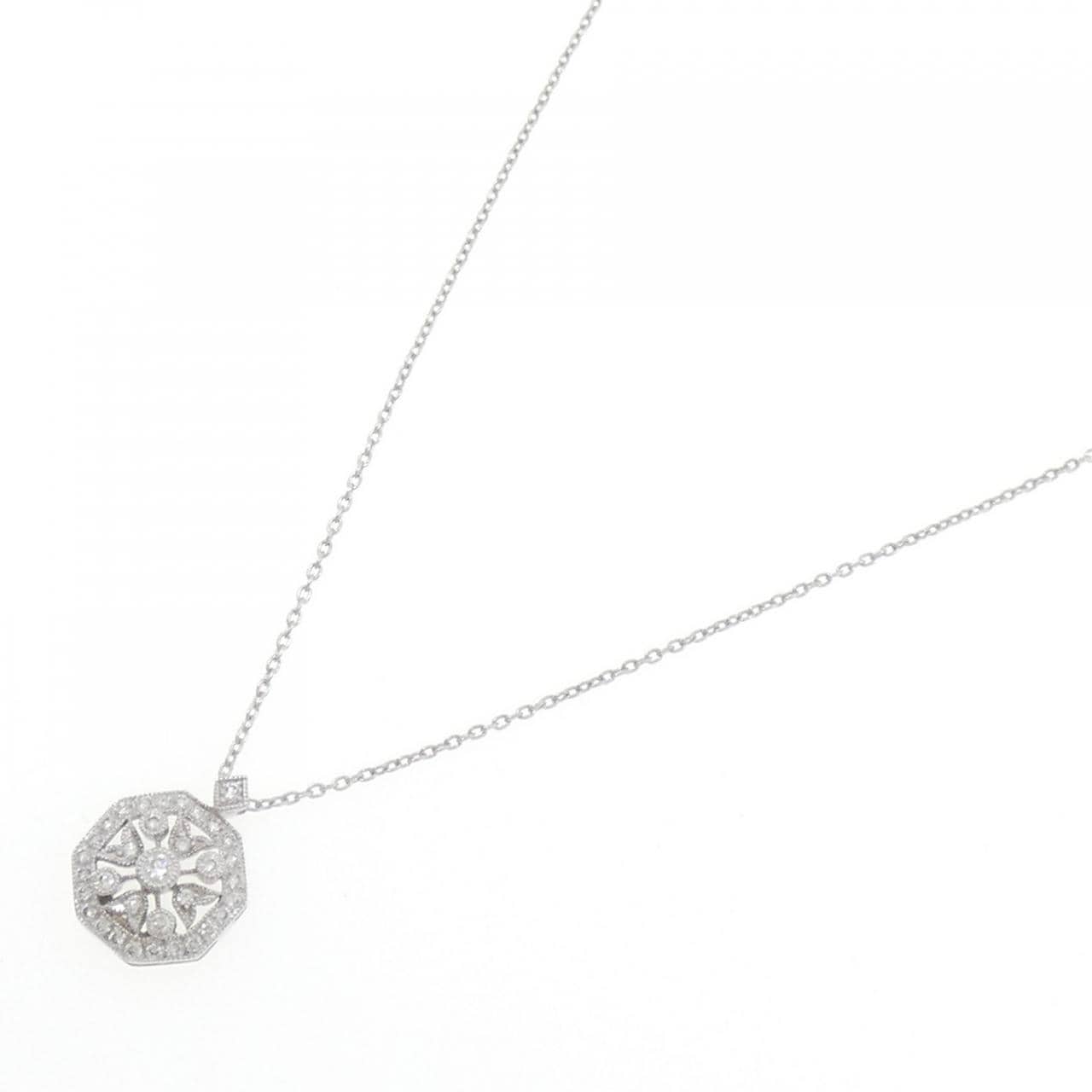 K18WG ダイヤモンド ネックレス 0.17CT