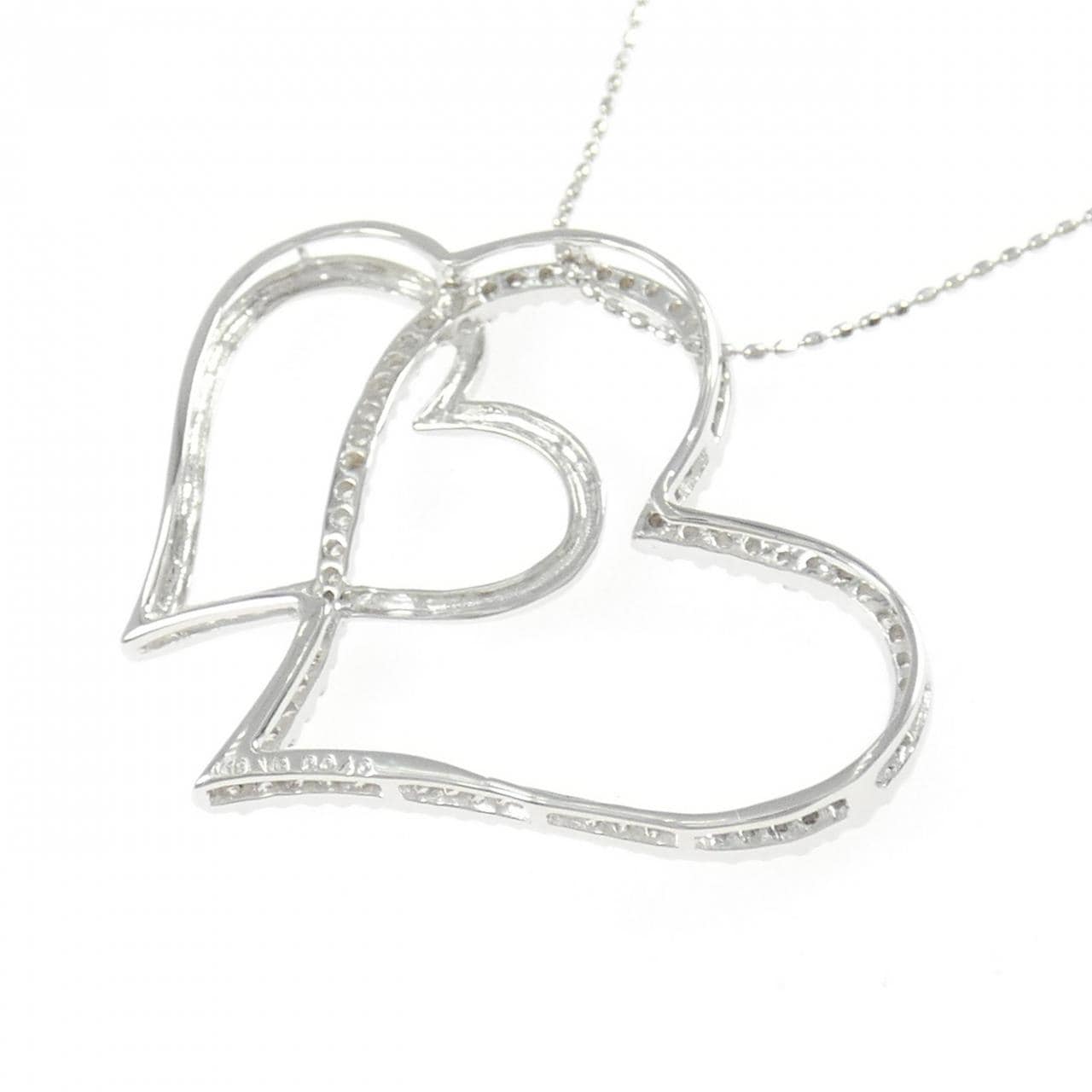 K18WG 心形鑽石項鍊 0.40CT