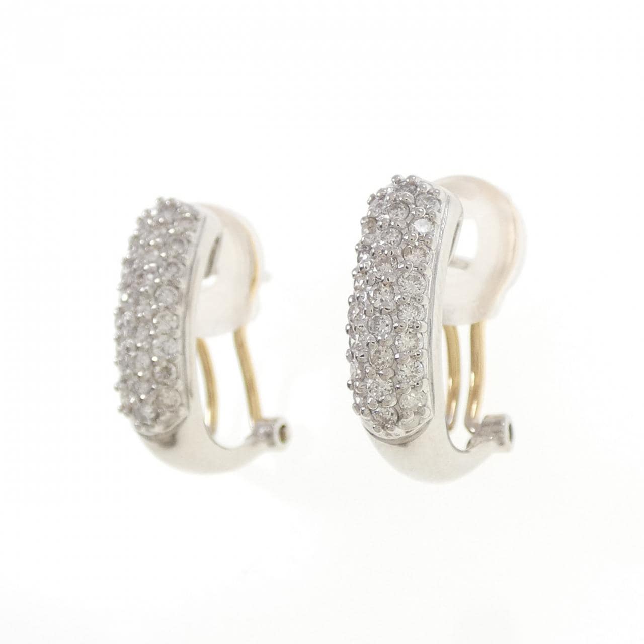 PT900/K18YG パヴェ ダイヤモンド ピアス/イヤリング 0.50CT