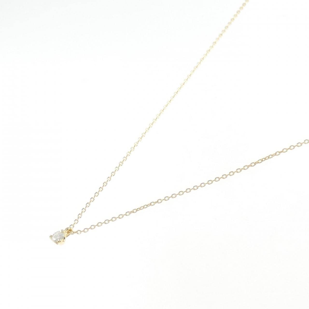 K18YG solitaire Diamond necklace 0.07CT