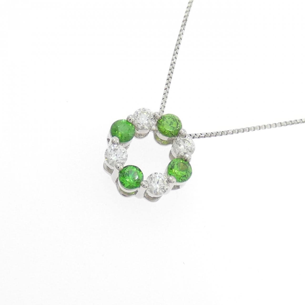 PT950/PT850 デマントイドガーネット ネックレス 0.33CT
