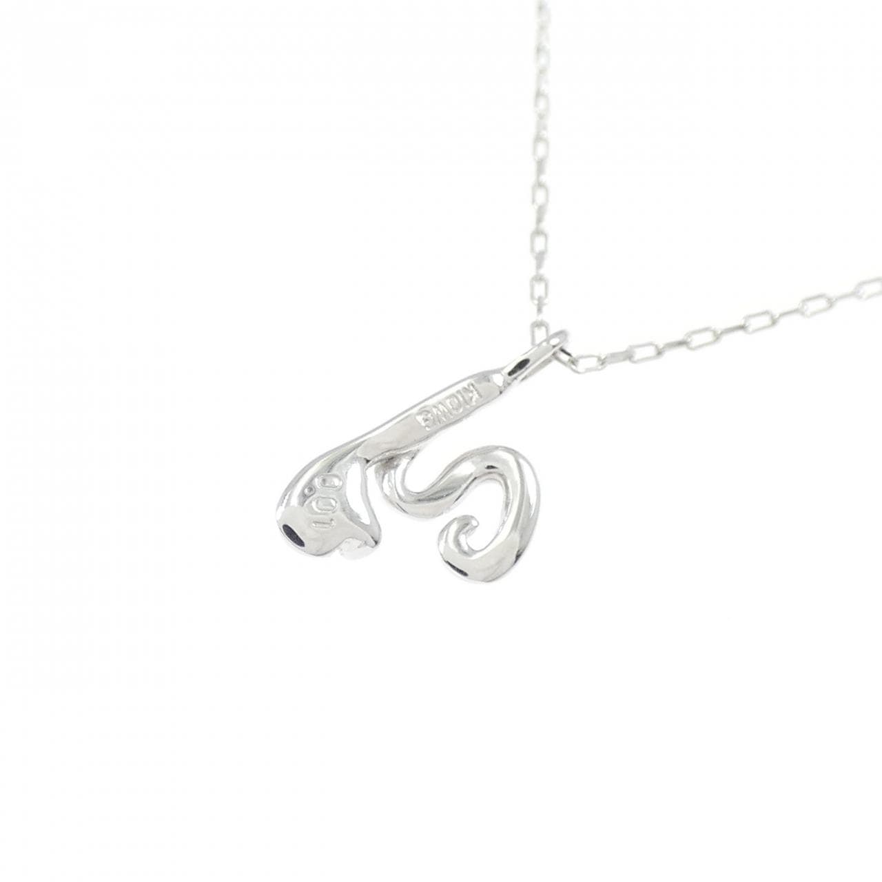 K10WG イニシャルY ダイヤモンド ネックレス 0.01CT