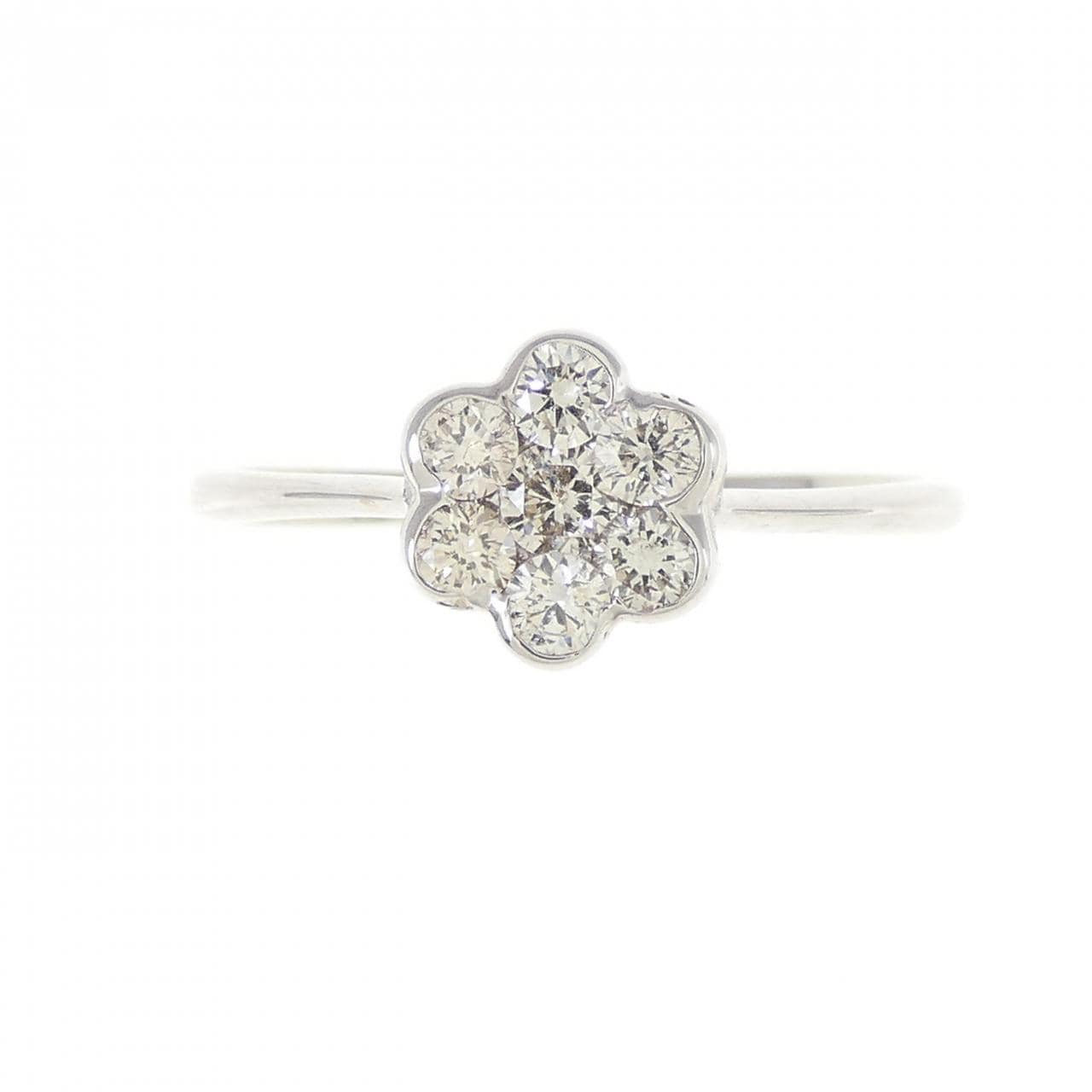 K18WG flower Diamond ring 0.30CT