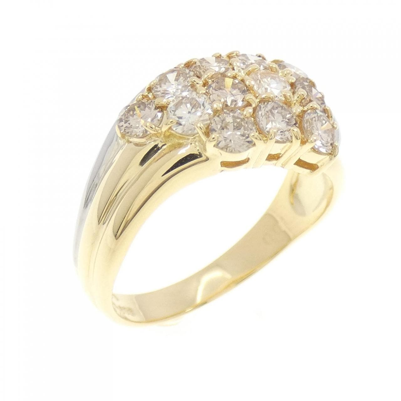 K18YG/PT Pave Diamond Ring 1.00CT