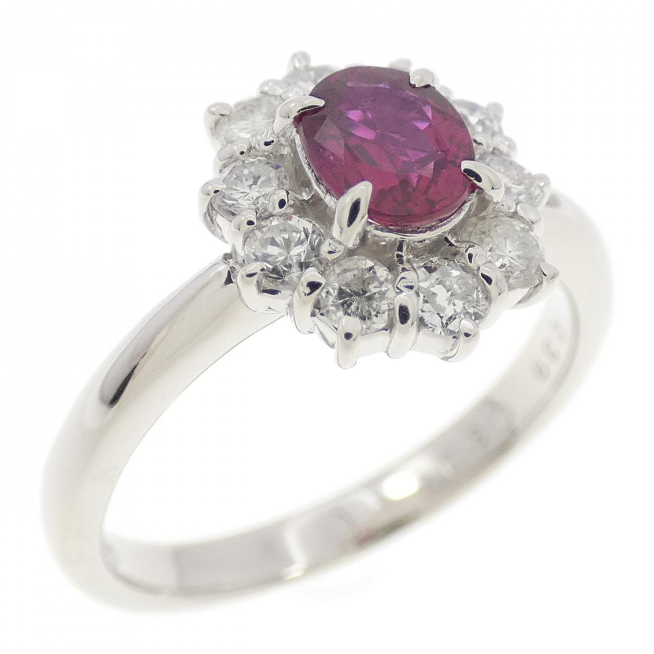 PT900 ルビー リング 0.39CT