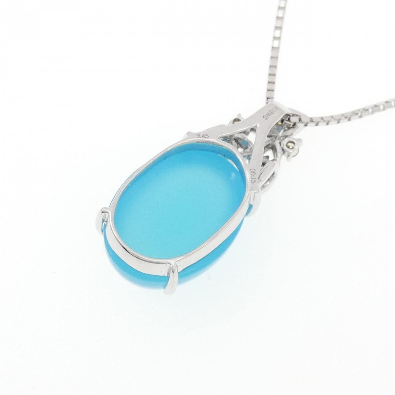 K18WG カルセドニー ネックレス 9.45CT