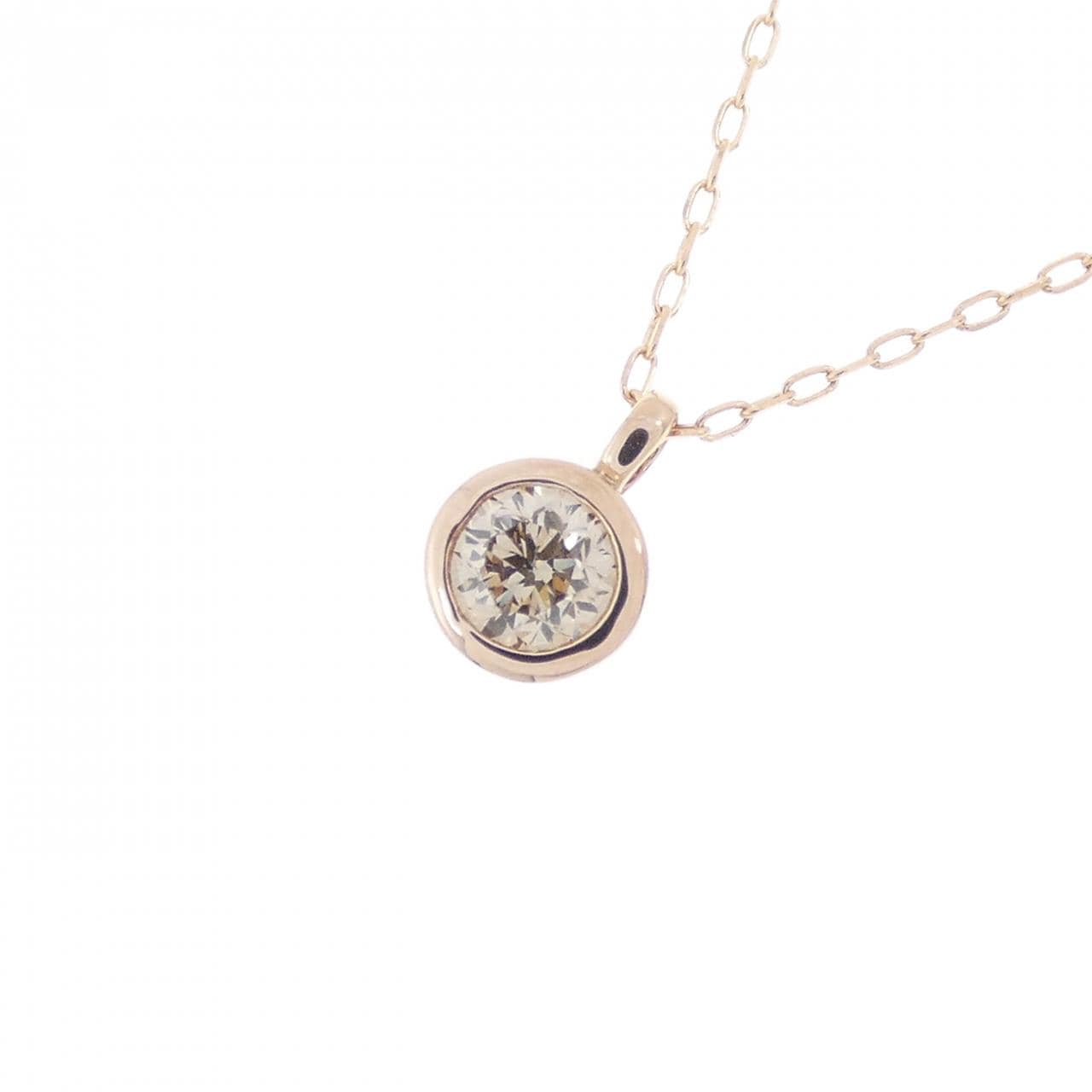 K18PG ソリティア ダイヤモンド ネックレス 0.18CT