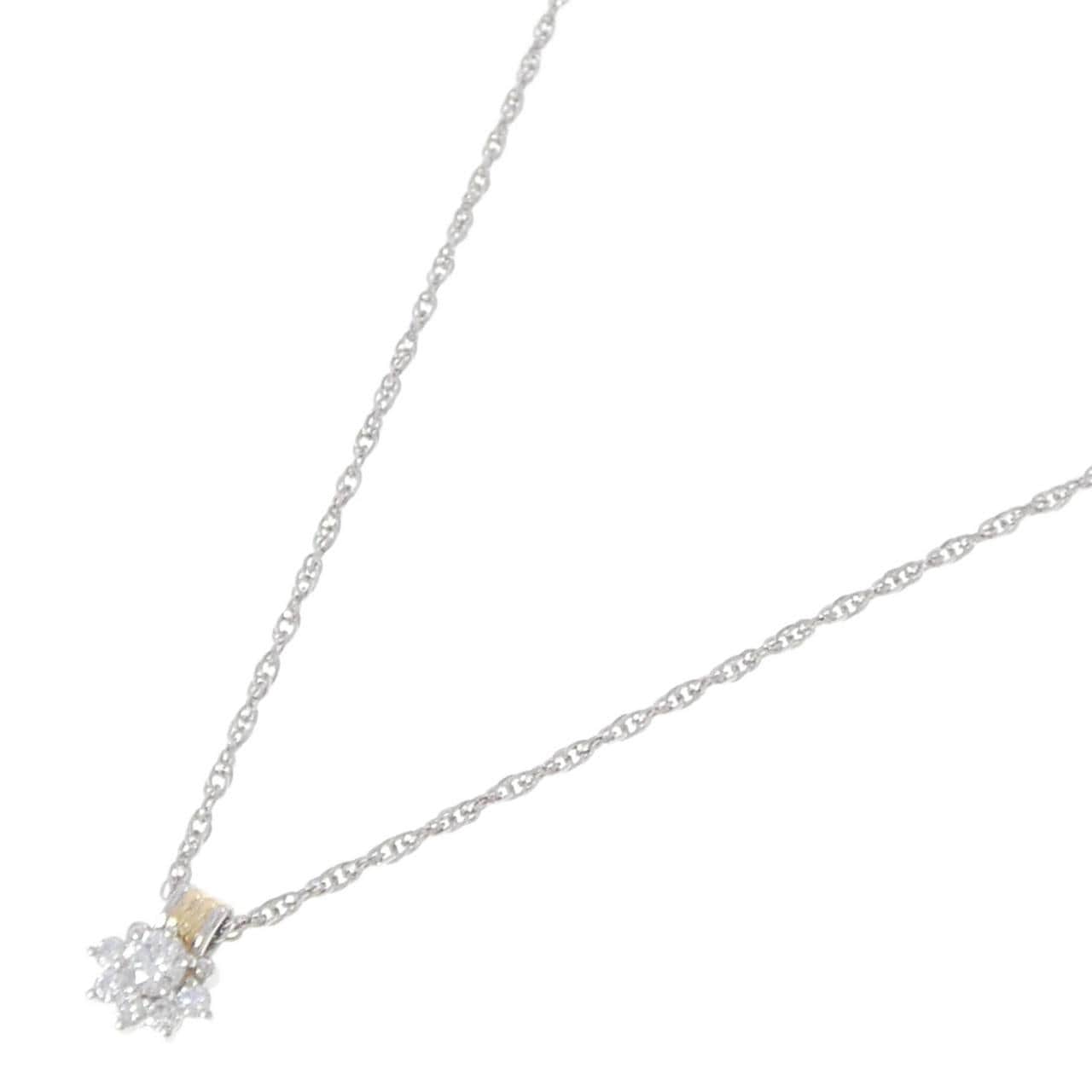 PT900/K18YG/PT850 ダイヤモンド ネックレス 0.15CT