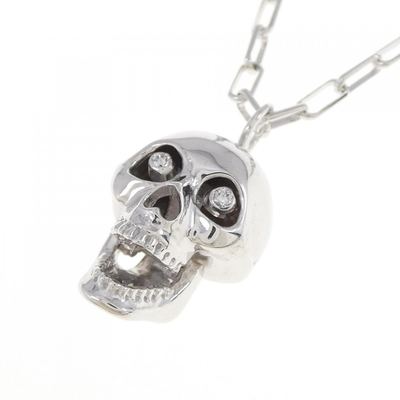 SJX Skull Diamond Necklace 0.04CT