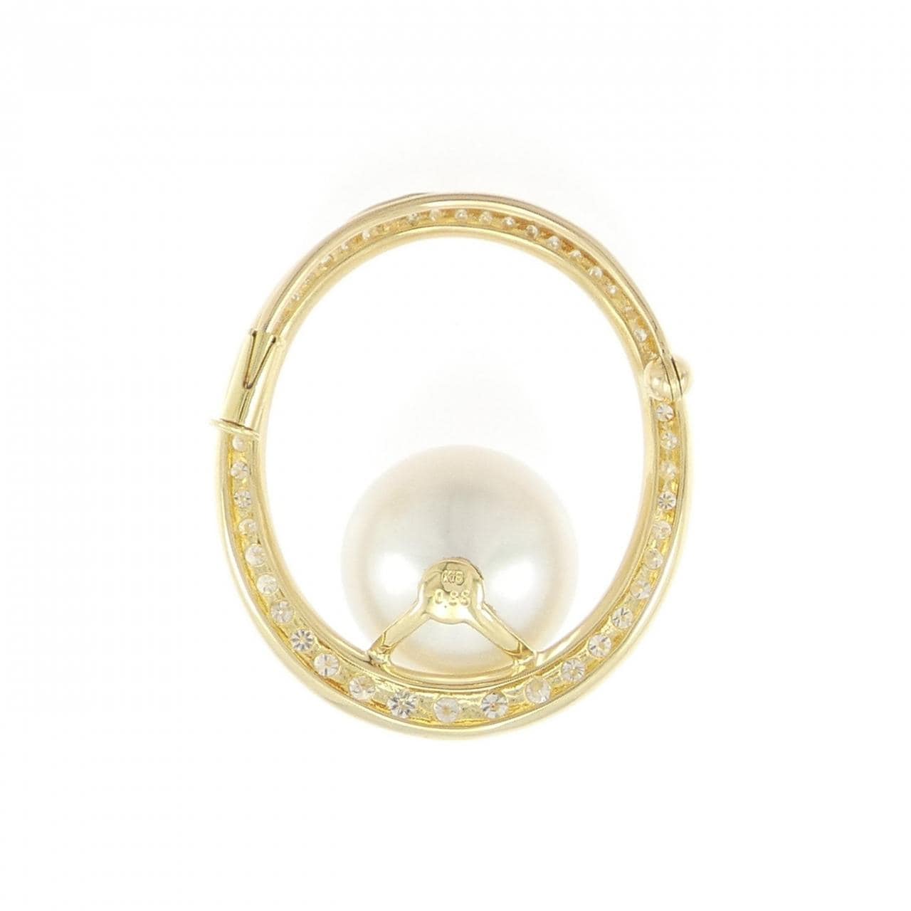 K18YG 白蝶パール ネックレス 14.8mm