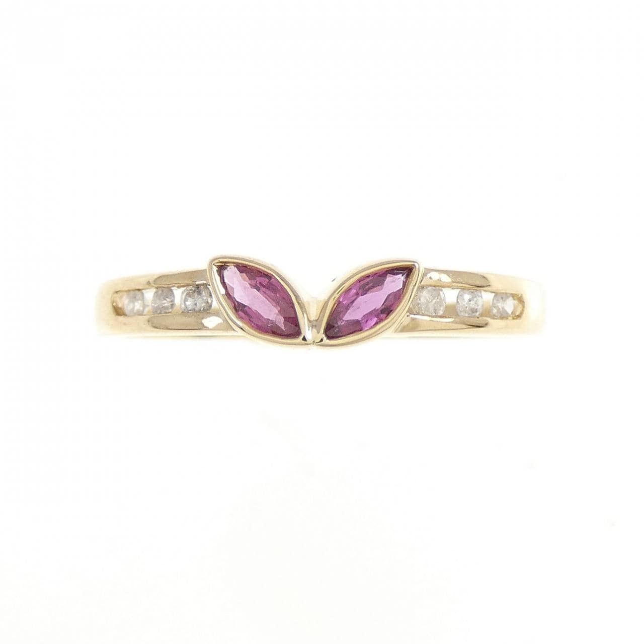 K18YG ruby ring 0.18CT