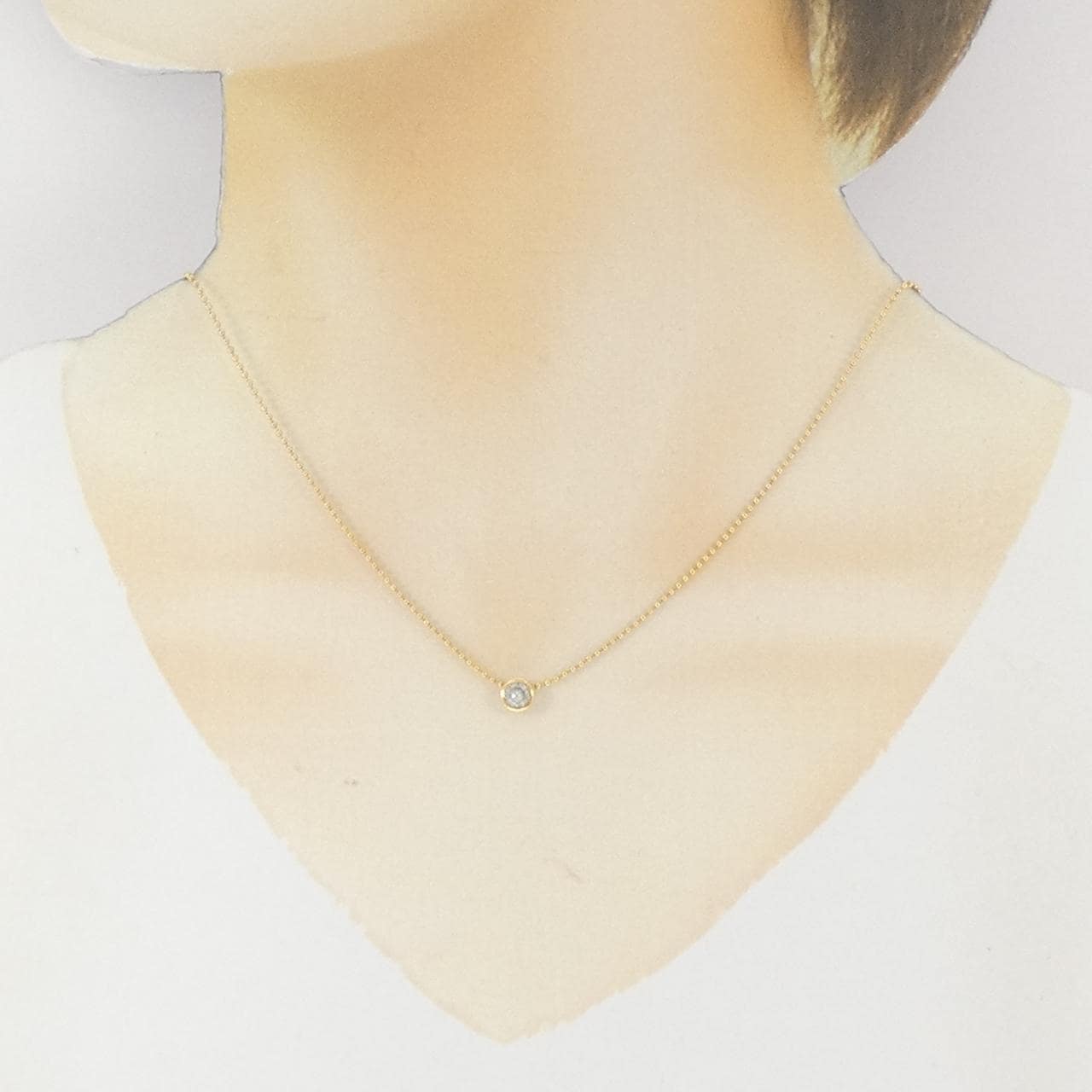 K18YG ソリティア ダイヤモンド ネックレス 0.20CT
