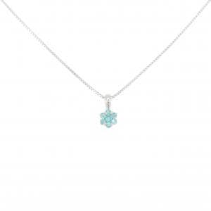 K18WG フラワー トルマリン ネックレス 0.05CT