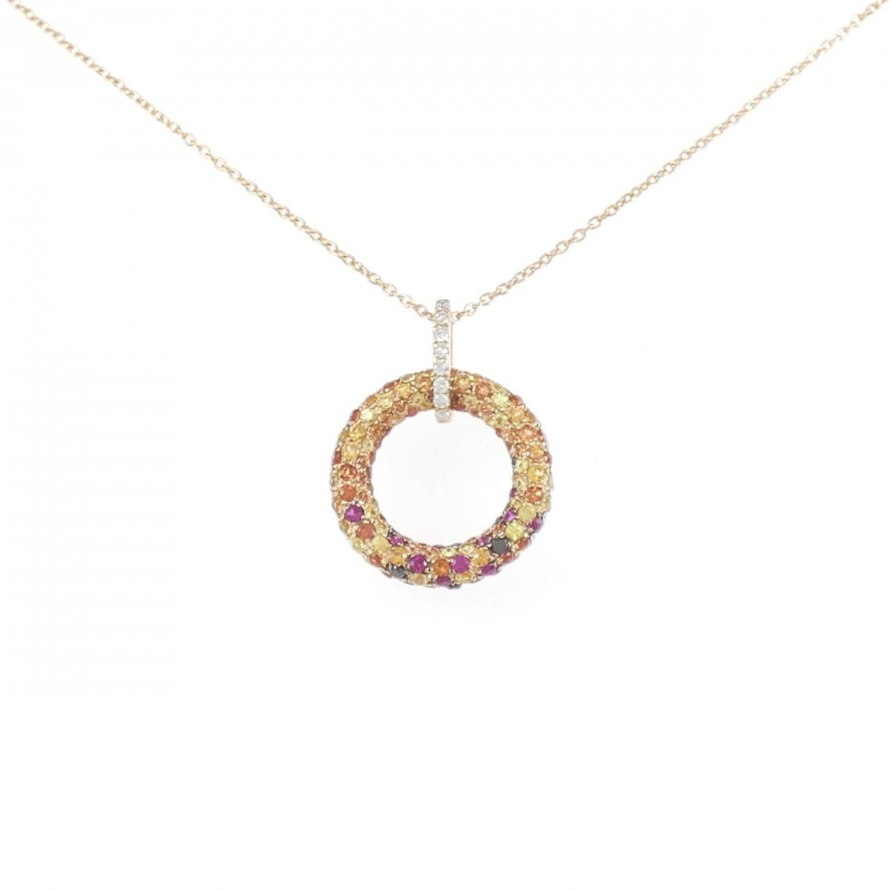 18KPG/K18PG Sapphire Necklace 1.47CT