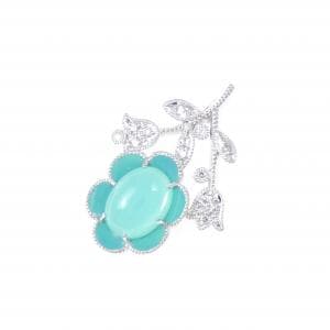 K18WG フラワー カルセドニー ペンダント