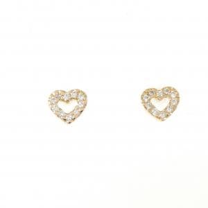 K18PG ハート ダイヤモンド ピアス 0.10CT