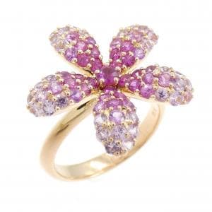 K18PG/K18WG フラワー サファイヤ リング 2.01CT
