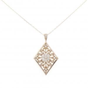 K18PG フラワー ダイヤモンド ネックレス 0.67CT