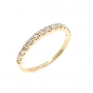 K18YG ハーフエタニティ ダイヤモンド ピンキー リング 0.18CT