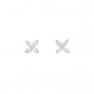 PT900 フラワー ダイヤモンド ピアス 0.68CT